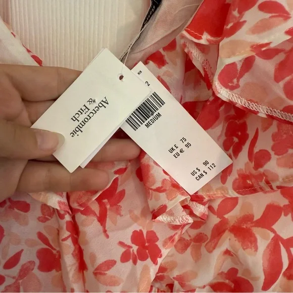 NWT Abercrombie & Fitch Floral Ruffle Dress - Picture 4 of 4
